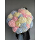 A bouquet of pink, blue and white hydrangeas