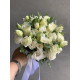 Wedding bouquet of white roses Athena, bush roses, freesia, eustoma №15801