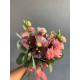 A wedding bouquet of royal protea, chocolate orchid Vanda, delicate roses, eustoma, and eucalyptus (No. 19122)