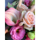 A wedding bouquet of pink zantedexia, eustoma, roses, and fluffy lagurus (No. 19119)