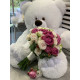 A vibrant bridal bouquet accented with a fuchsia peony rose #19113